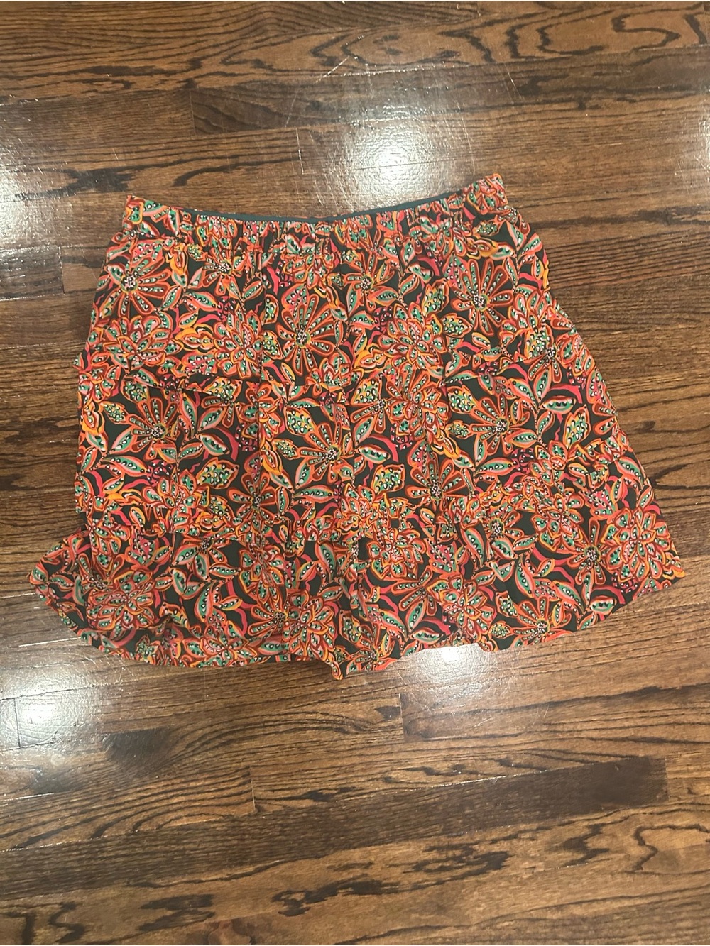 J. Crew Teal Waistband Floral Paisley Skirt